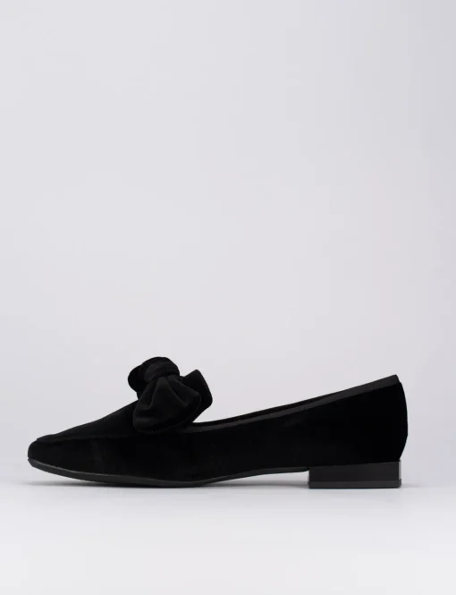 Ballerina tacco 1 cm nero velluto