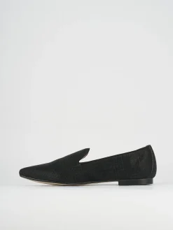 Ballerina tacco 1 cm nero pelle