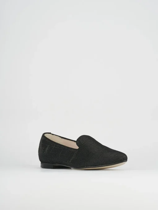 Ballerina tacco 1 cm nero pelle