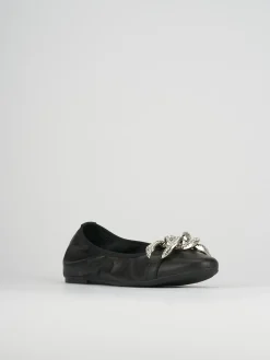 Ballerina tacco 1 cm nero pelle
