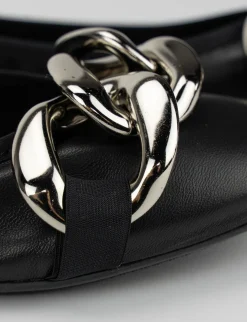 Ballerina tacco 1 cm nero pelle