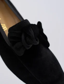 Ballerina tacco 1 cm nero velluto