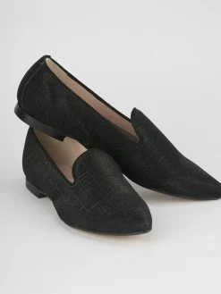Ballerina tacco 1 cm nero pelle