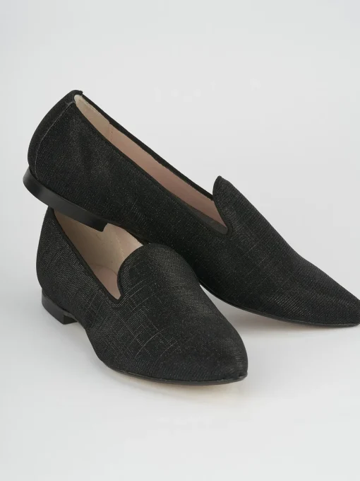 Ballerina tacco 1 cm nero pelle