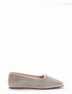 Ballerina tacco 1 cm platino