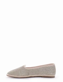 Ballerina tacco 1 cm platino