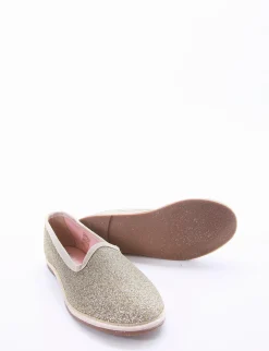 Ballerina tacco 1 cm platino