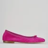 Ballerina tacco 1 cm rosa camoscio