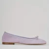 Ballerina tacco 1 cm rosa camoscio