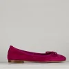 Ballerina tacco 1 cm rosa camoscio