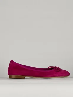 Ballerina tacco 1 cm rosa camoscio