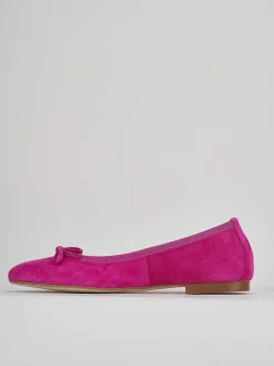 Ballerina tacco 1 cm rosa camoscio