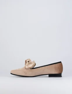 Ballerina tacco 1 cm rosa velluto