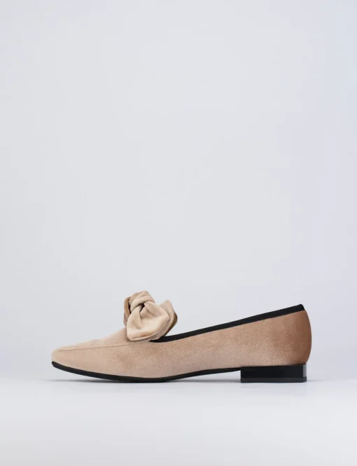 Ballerina tacco 1 cm rosa velluto
