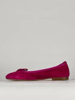 Ballerina tacco 1 cm rosa camoscio