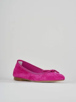 Ballerina tacco 1 cm rosa camoscio