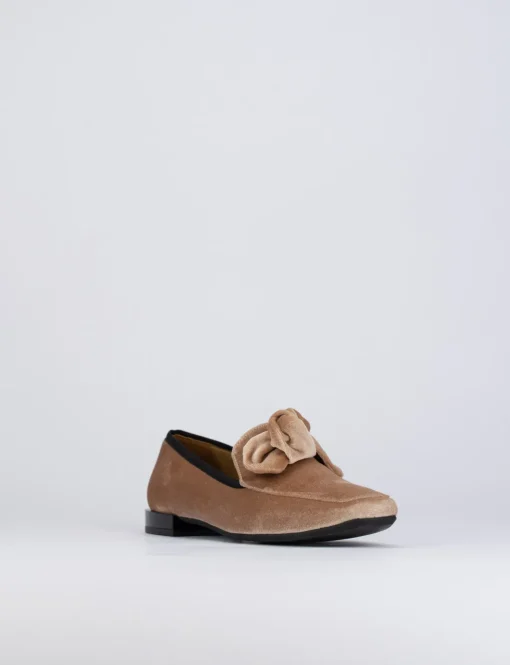 Ballerina tacco 1 cm rosa velluto