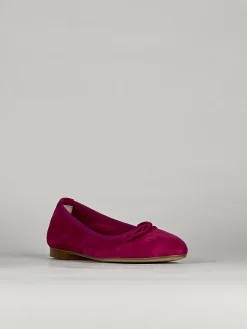Ballerina tacco 1 cm rosa camoscio