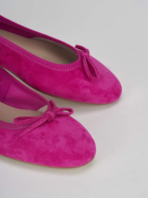Ballerina tacco 1 cm rosa camoscio