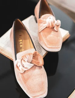 Ballerina tacco 1 cm rosa velluto