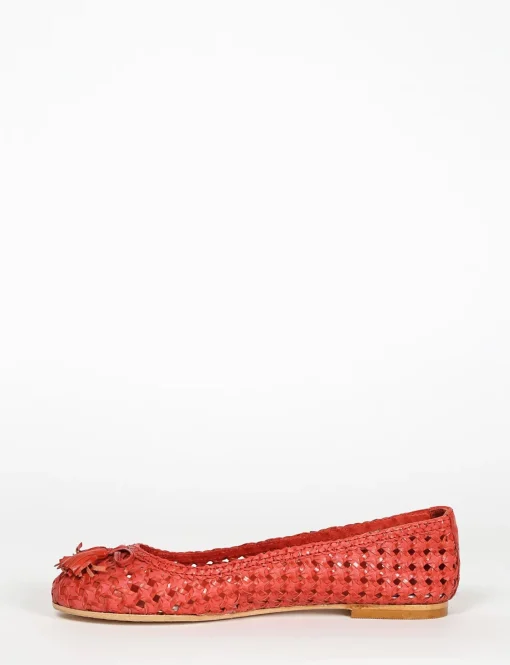 ballerina tacco 1 cm rosso