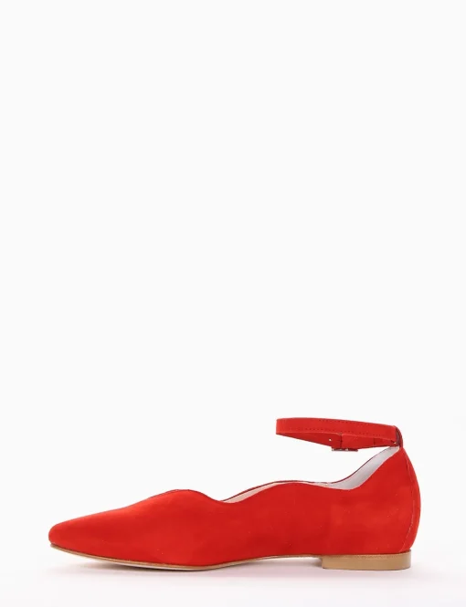 ballerina tacco 1 cm rosso