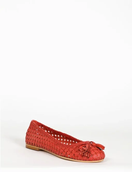 ballerina tacco 1 cm rosso