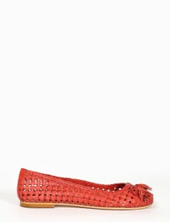 ballerina tacco 1 cm rosso