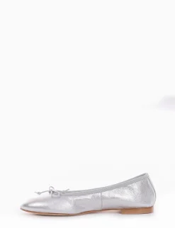 Ballerina tacco 1cm argento