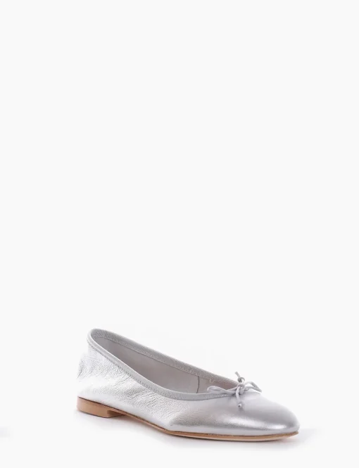 Ballerina tacco 1cm argento