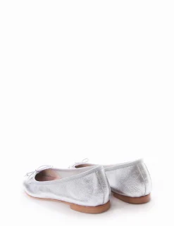Ballerina tacco 1cm argento