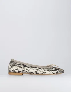 Ballerina tacco 1cm marrone pitone