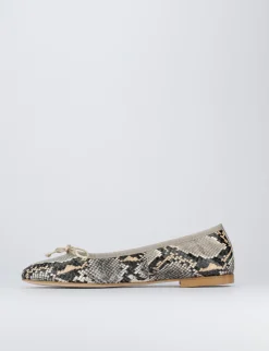 Ballerina tacco 1cm marrone pitone