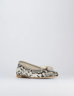 Ballerina tacco 1cm marrone pitone
