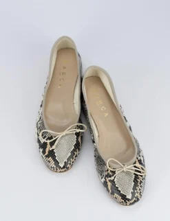 Ballerina tacco 1cm marrone pitone