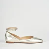 Ballerina tacco 1cm oro pelle