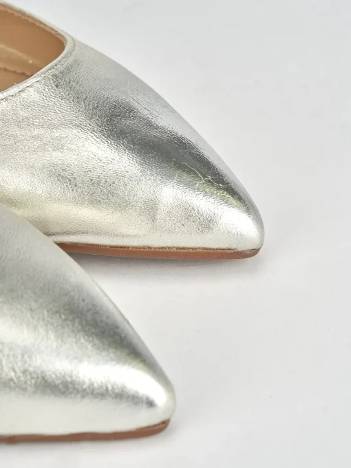 Ballerina tacco 1cm oro pelle