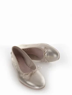 Ballerina tacco 1cm platino