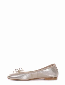 Ballerina tacco 1cm platino