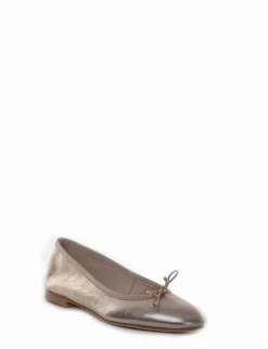 Ballerina tacco 1cm platino