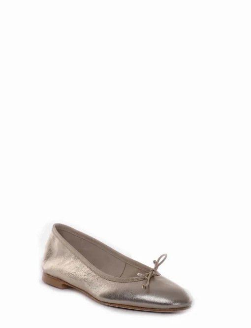 Ballerina tacco 1cm platino
