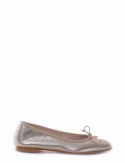 Ballerina tacco 1cm platino