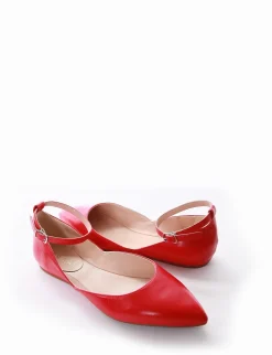 Ballerina tacco 1cm rosso