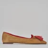 Ballerine tacco 1cm camoscio marrone