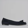 Ballerine tacco 1cm camoscio blu