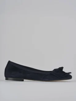Ballerine tacco 1cm camoscio blu