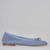 Ballerine tacco 1cm camoscio jeans