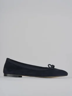 Ballerine tacco 1cm camoscio blu