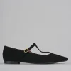 Ballerine tacco 1cm camoscio nero