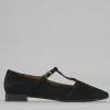 Ballerine tacco 1cm camoscio nero